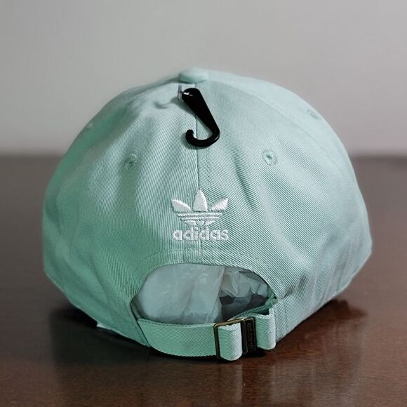 Adidas Originals Trefoil Logo Dad Hat Cap Pale Green Grey White Adjustable New - Picture 7 of 11